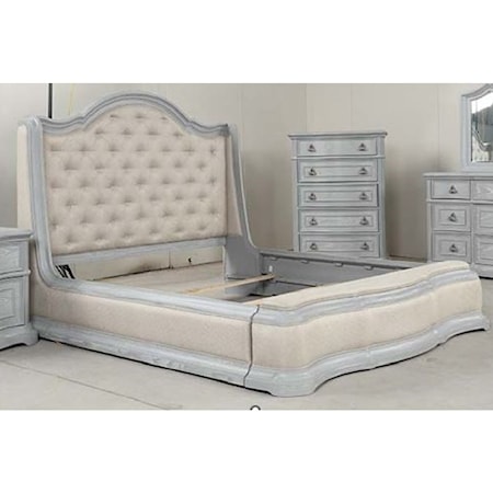 Transitional Upholstered Queen Bed