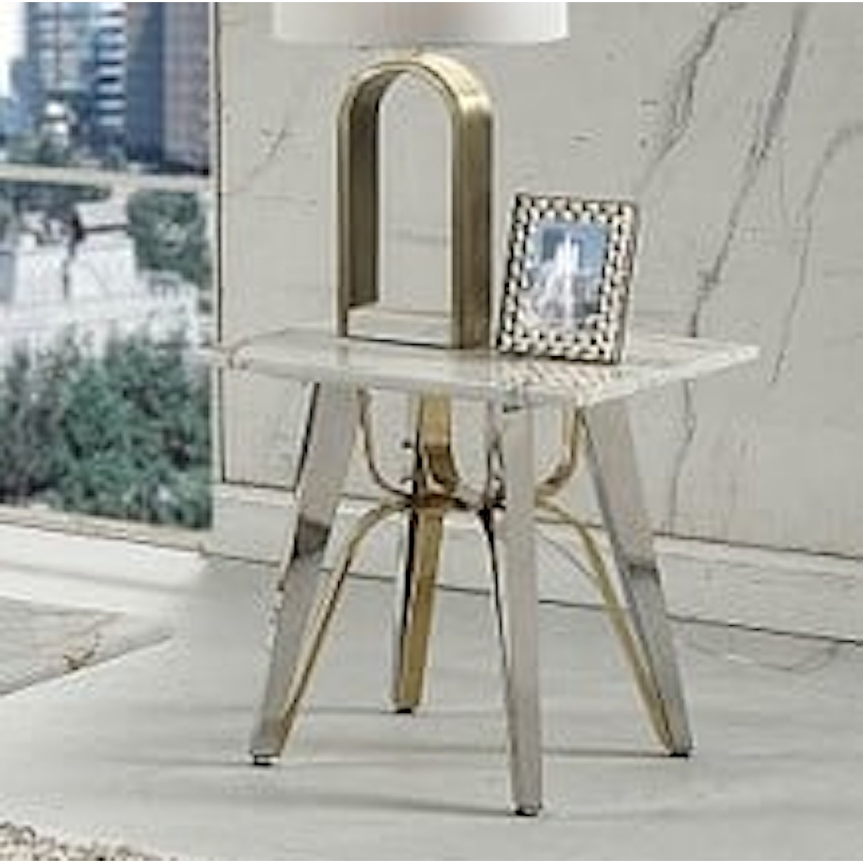 Acme Furniture Galdesa End Table W/Marble Top