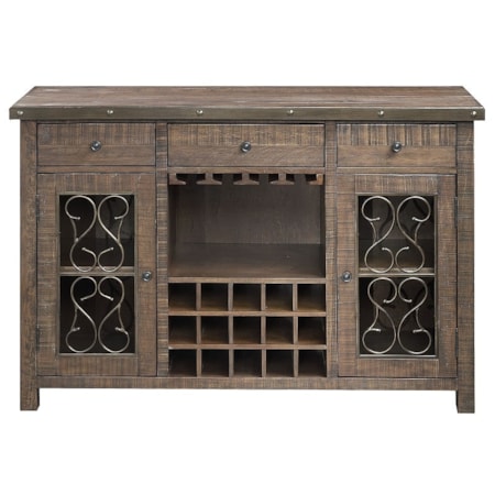 Server W/Cup Holder & Wine Rack