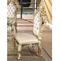 Traditional Upholstered Side Chair with Tufted Back