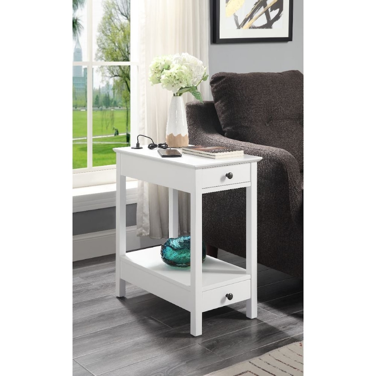 Acme Furniture Byzad Accent Table W/Usb