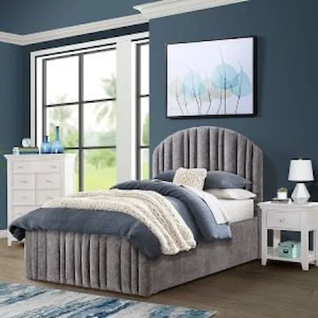 Fyodor Contemporary Upholstered Bed with Channel Tufting - Twin
