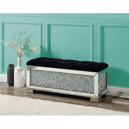 BLACK & BLING STORAGE BENCH |