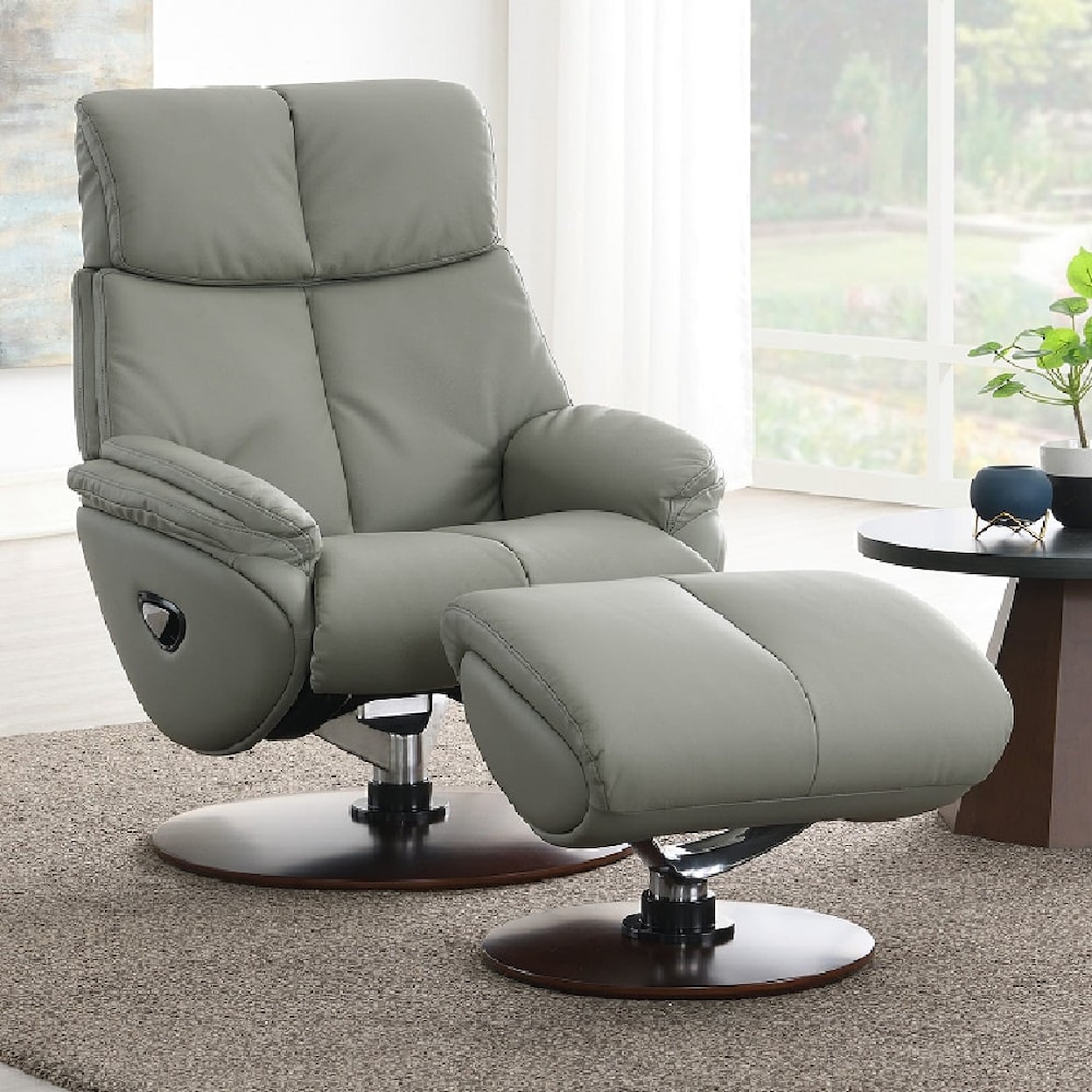 Acme Furniture Kandoro Accent Chair W/Swivel & Ottoman