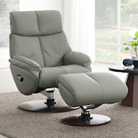 Transitional Accent Swivel Chair and Ottoman