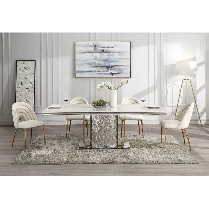 Acme Furniture Fadri DN01952 Contemporary Dining Table with Marble Top