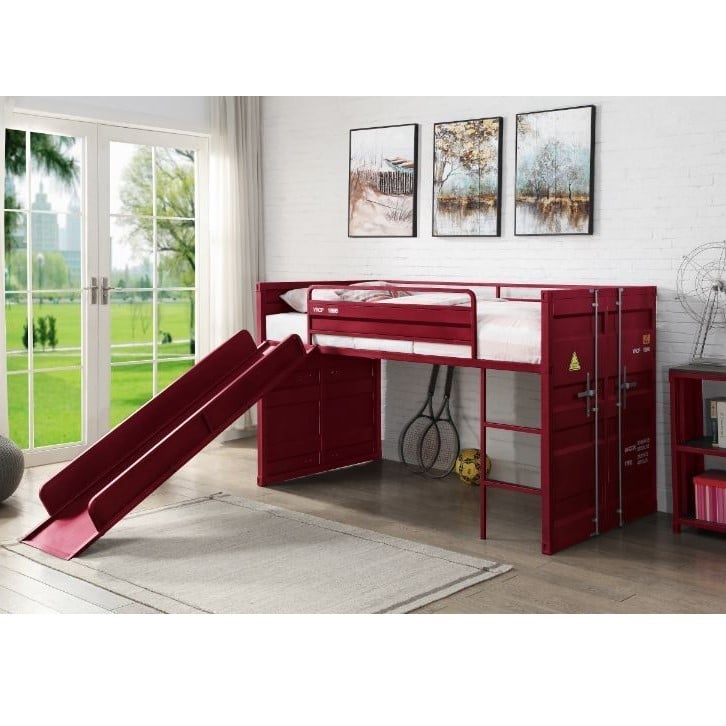 Twin Loft Bed W/Slide