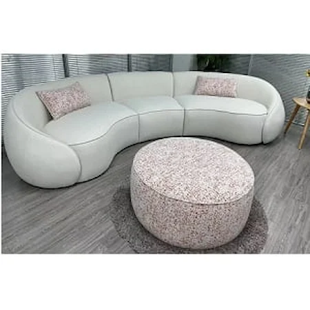 Transitional Sectional Sofa with 3 Pillows