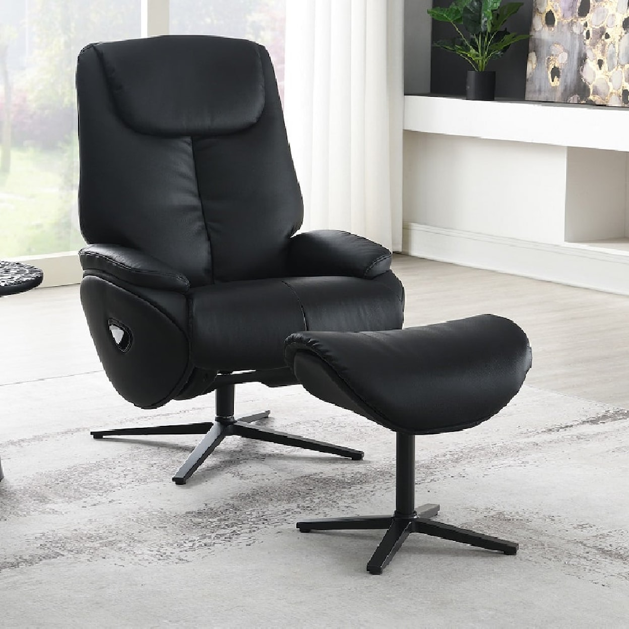 Acme Furniture Labonita Swivel Chair with Ottoman