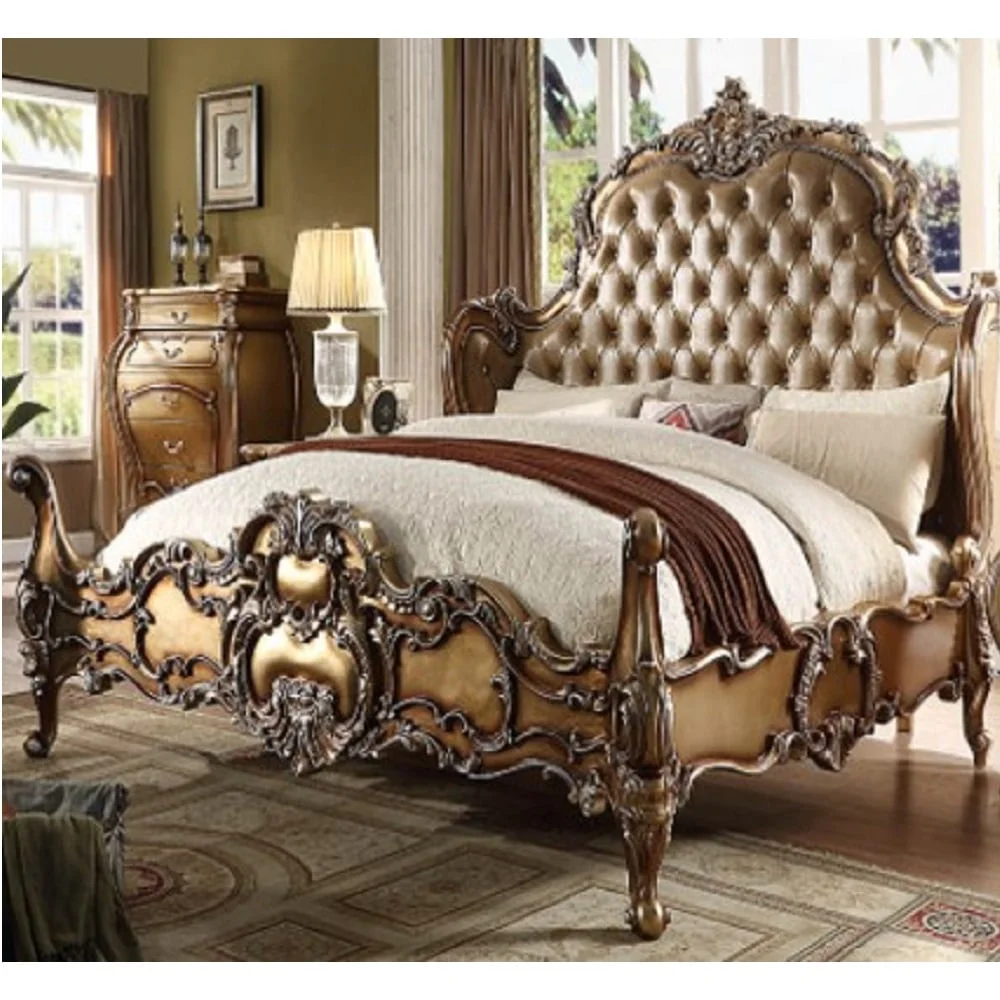 Acme Furniture Asenka BD20011EK Traditional Upholstered King Bed with ...