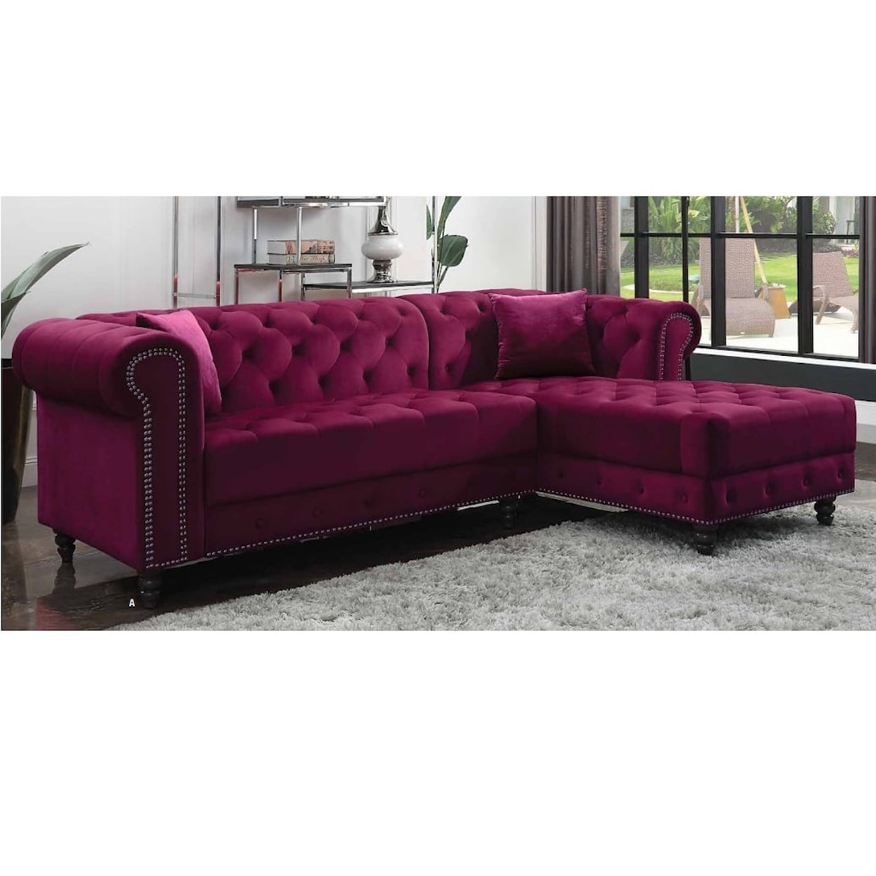Acme Furniture Adnelis Sectional Sofa W/2 Pillows