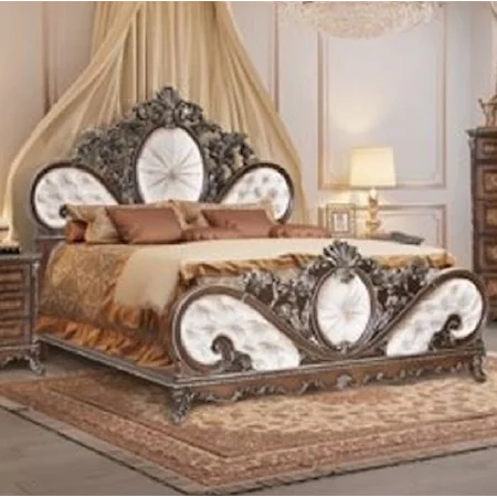 Traditional Upholstered California King Bed