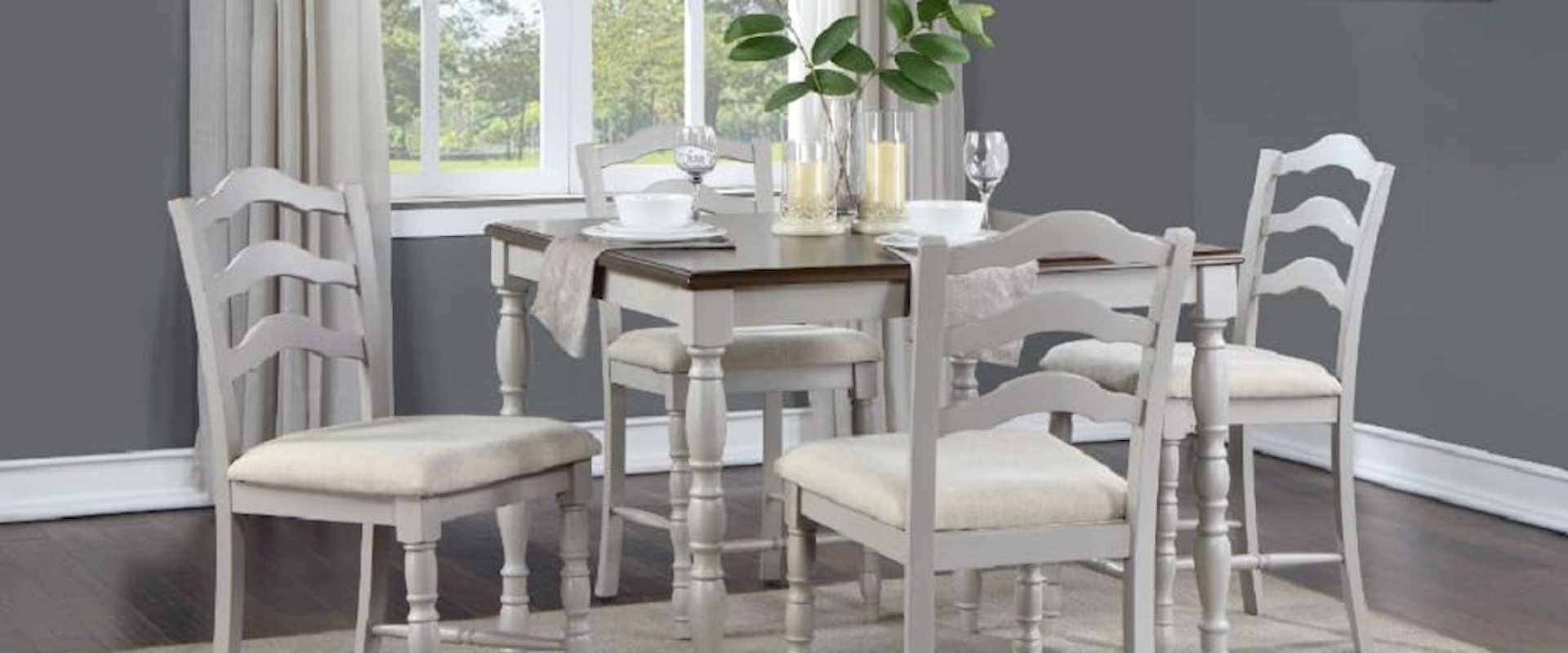 5Pc Counter Height Table Set