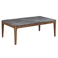 Mid-Century Modern Coffee Table with Stone Top