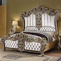 Traditional King Bed with Tufted Detail