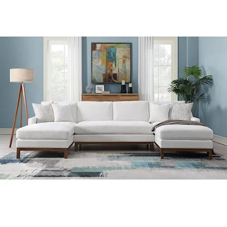 Sectional Sofa W/2 Pillows