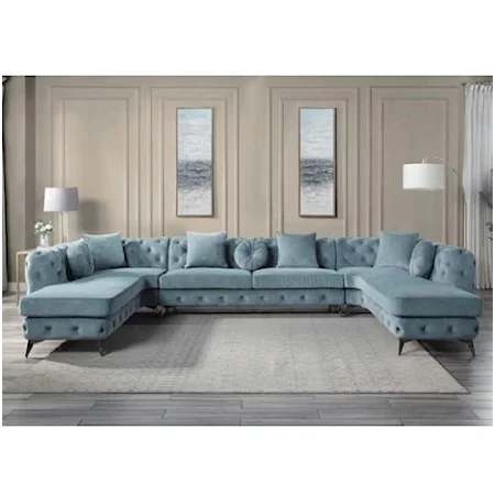 Sectional Sofa W/7 Pillows