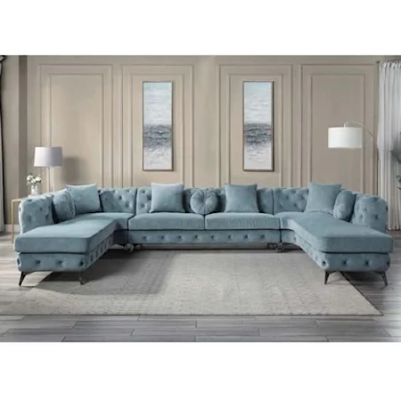 Sectional Sofa W/7 Pillows