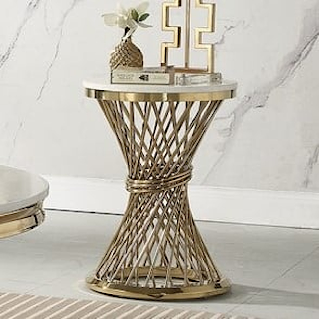 Acme Furniture Fallon End Table W/Marble Top