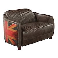 Industrial Loveseat with Channel Tufting