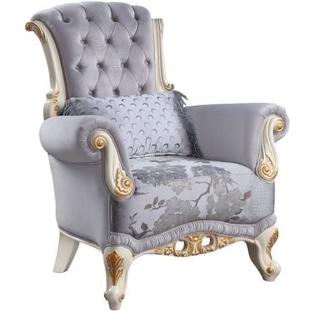 Traditional Accent Chair with Pillow