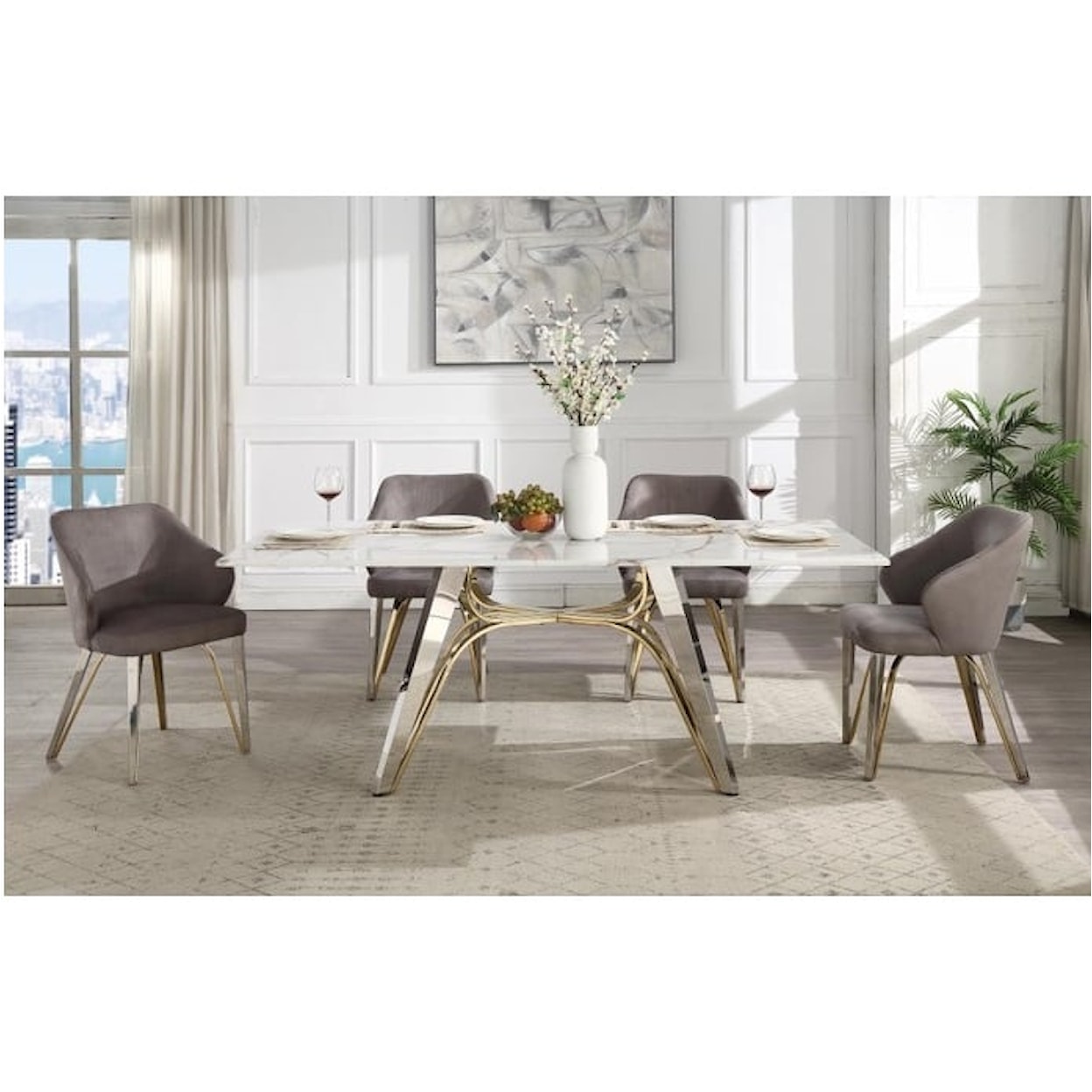 Acme Furniture Galdesa Dining Table W/Marble Top