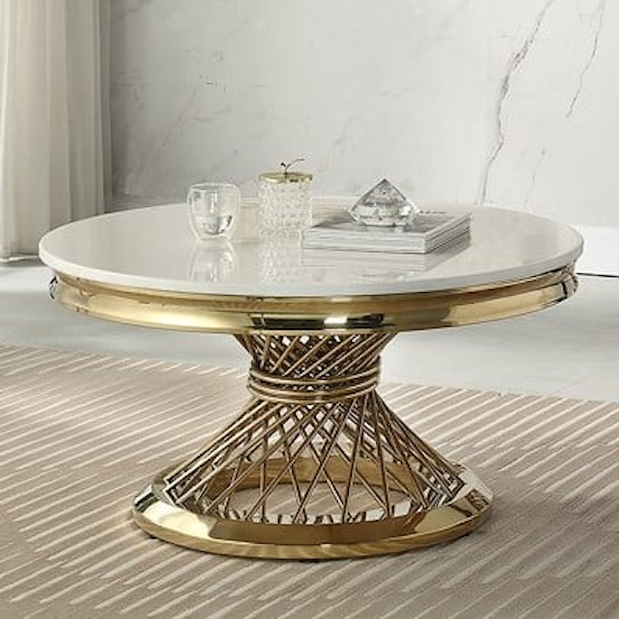 Acme Furniture Fallon Coffee Table W/Marble Top