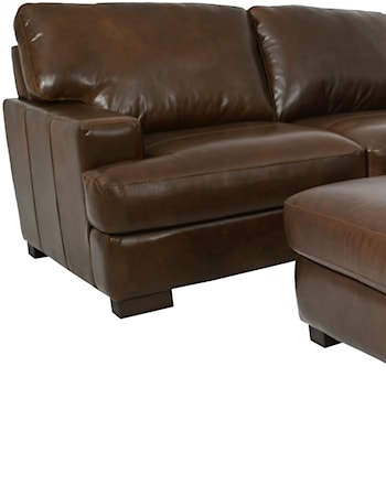 3-Piece Full Leather Sectional & Ottoman