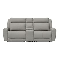 Casual Reclining Loveseat w/ console