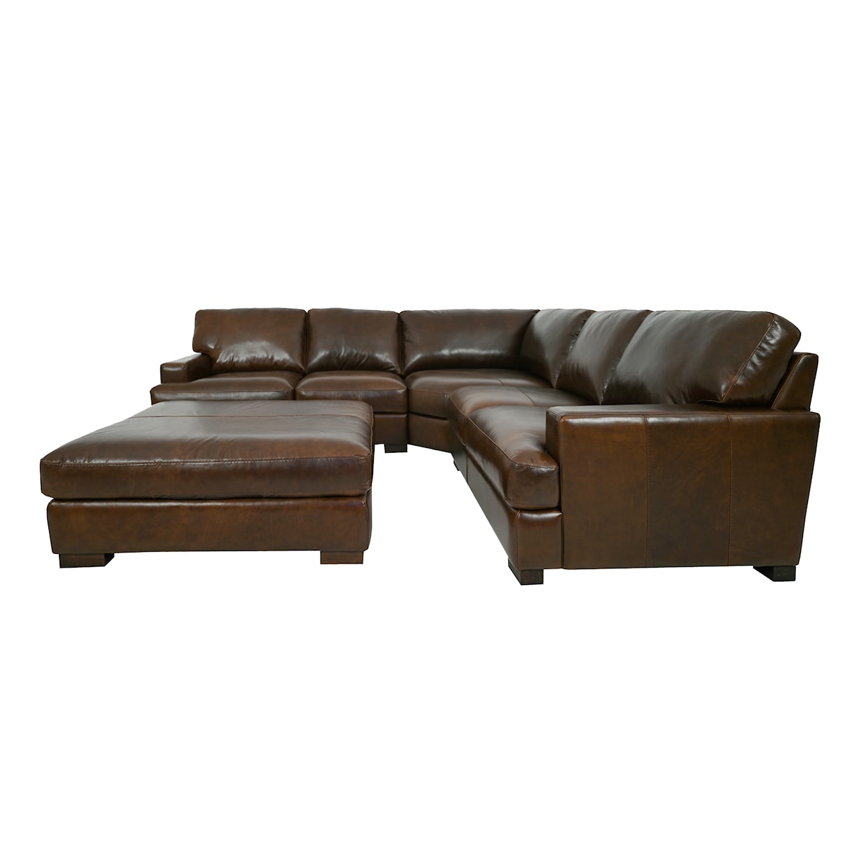 Delfino Giorgio 3-Piece Full Leather Sectional & Ottoman