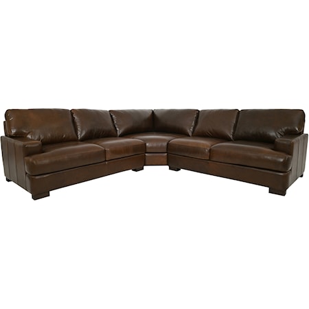 3-Piece Full Italian Leather Sectional