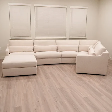 5-Seat Sectional with Unbleached Linen