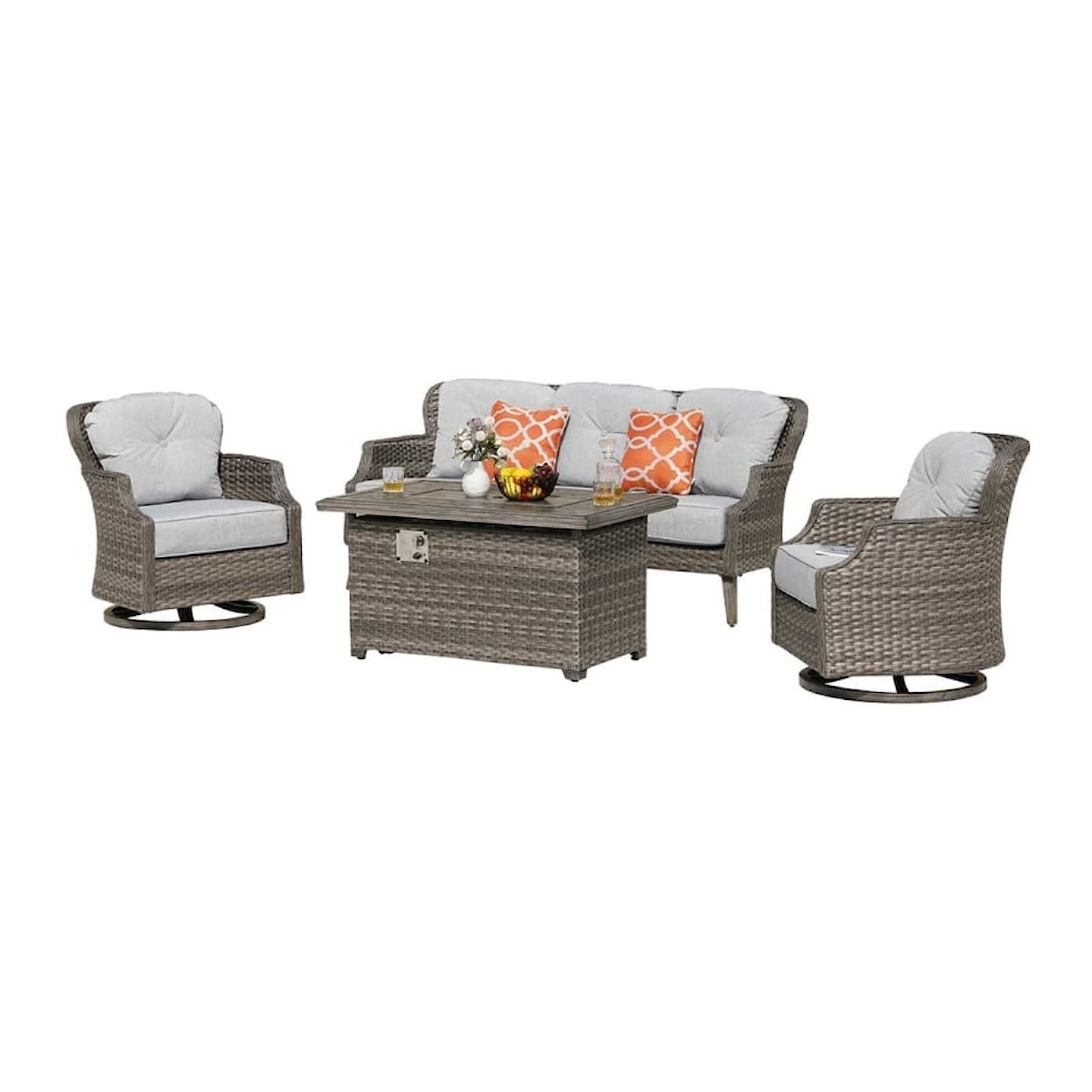 Patio Time Tenaya 4-Piece Wicker Patio Set