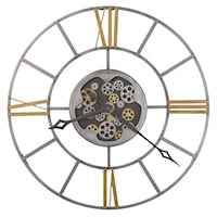 Amaya Rustic Wall Clock with Exposed Gears
