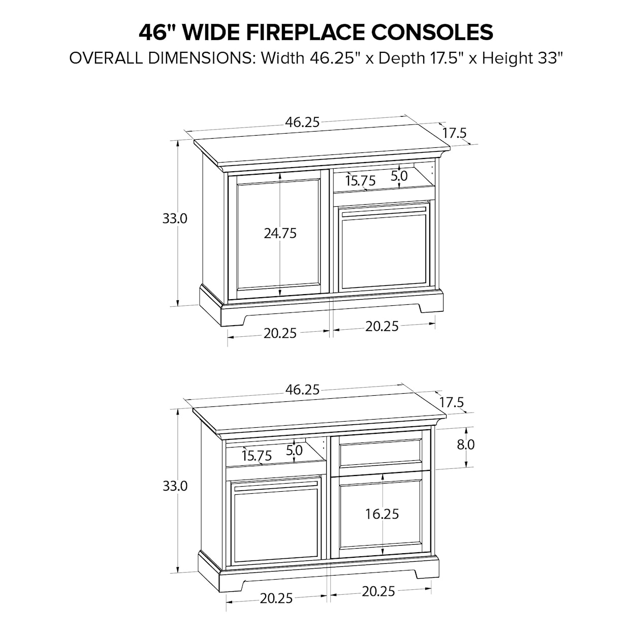 Howard Miller Custom Fireplace Consoles 46" Fireplace TV Console