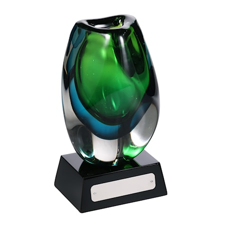 Green Emerald Vase with Base