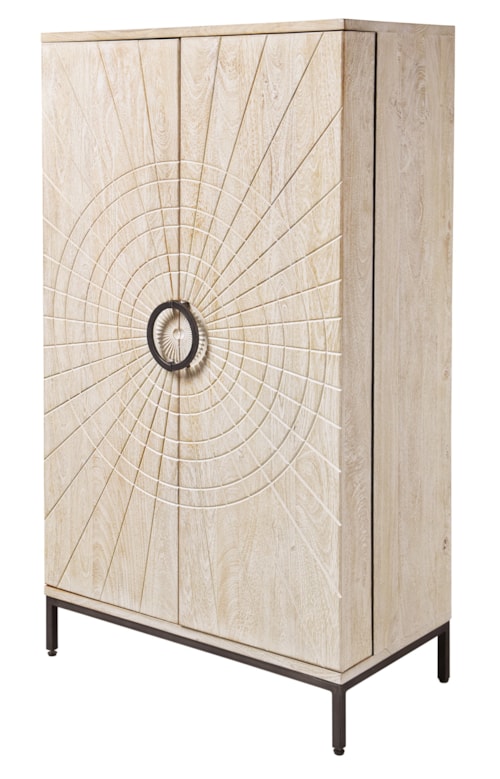 Transitional 8-Shelf Wine and Bar Cabinet