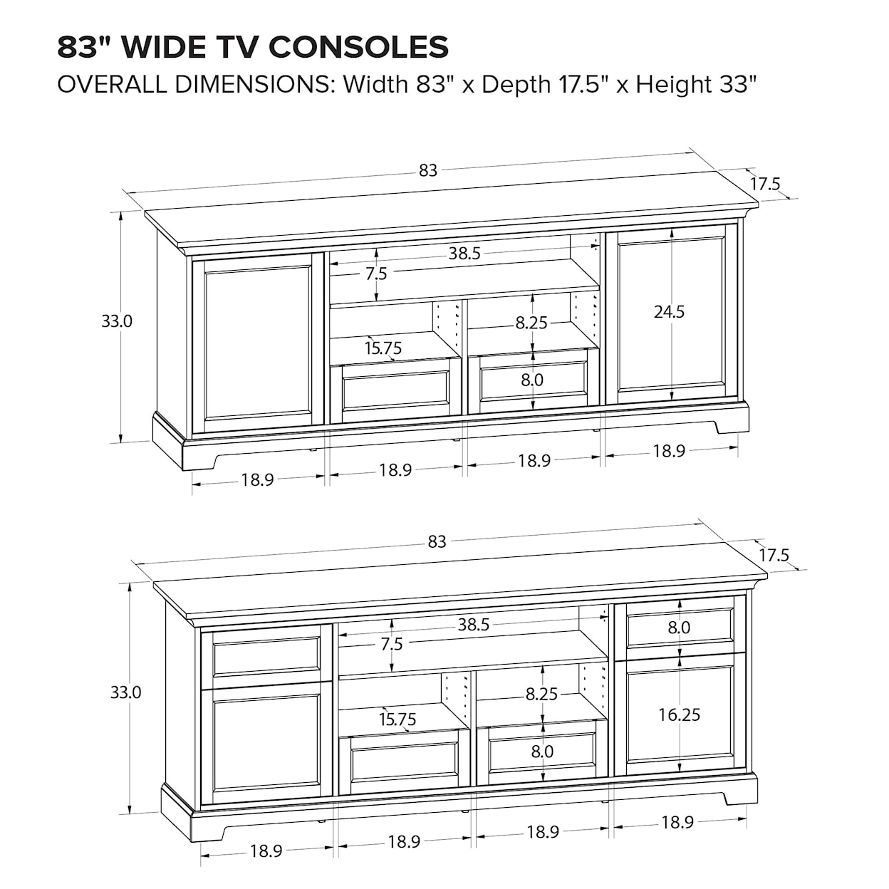 Howard Miller Custom Consoles 83" TV Console