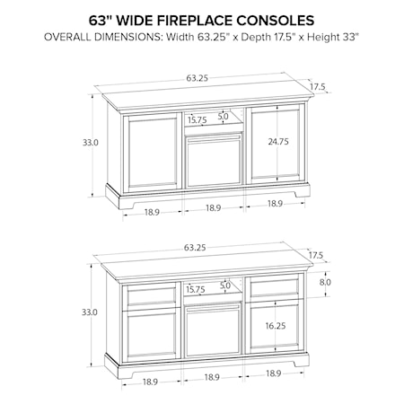 63&quot; Fireplace TV Console