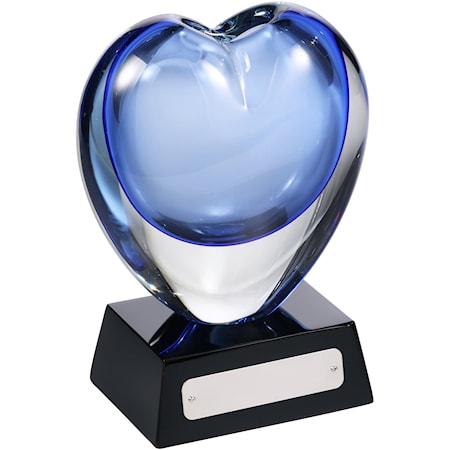 Casual Blue Heart Keepsake with Black Glossy Vase