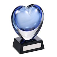 Casual Blue Heart Keepsake with Black Glossy Vase