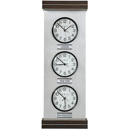Sienna II Wall Clock with Three Independent Clocks