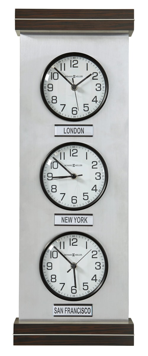 Sienna II Wall Clock with Three Independent Clocks