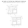 Howard Miller Custom Fireplace Consoles 46"Wide/41"Extra Tall Fireplace TV Console