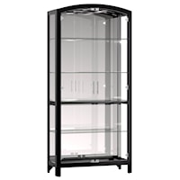 Contemporary 4-Shelf Curio Cabinet with Adjustable Glass Shelves