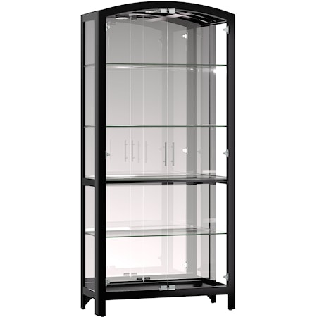 Contemporary 4-Shelf Curio Cabinet with Adjustable Glass Shelves