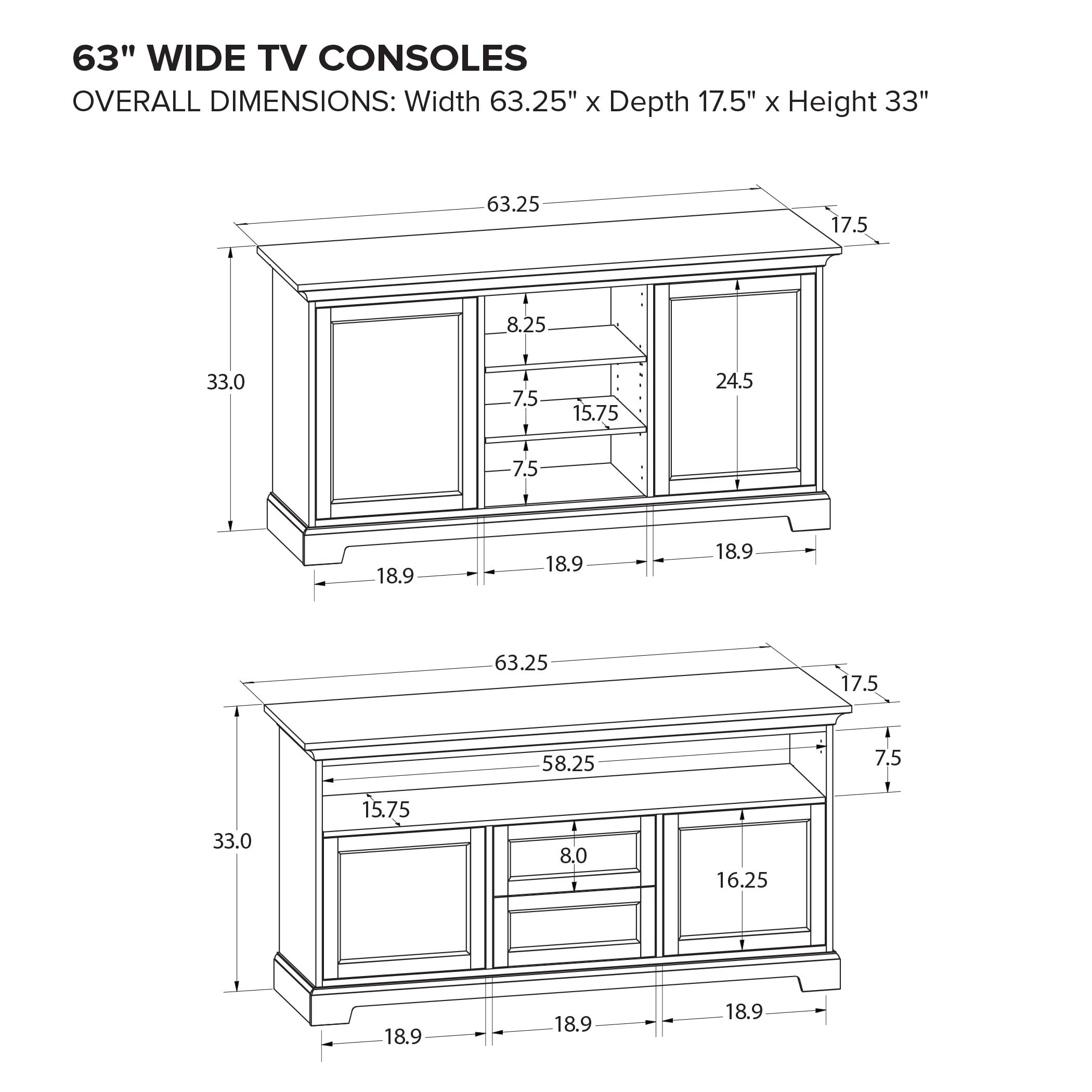 63" TV Console