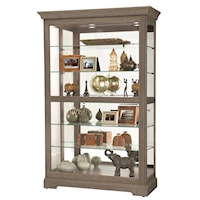 Kane V Transitional Curio Cabinet with Glass Shelves