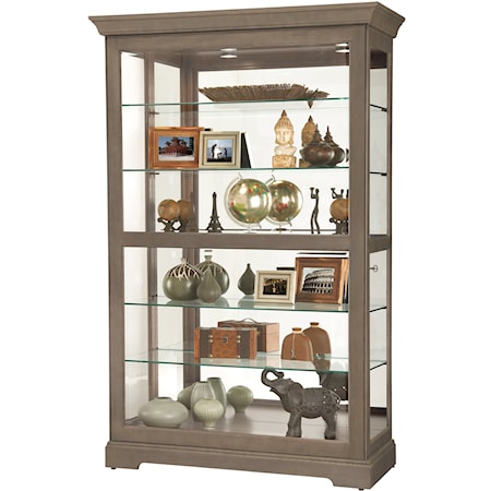 Kane V Transitional Curio Cabinet with Glass Shelves