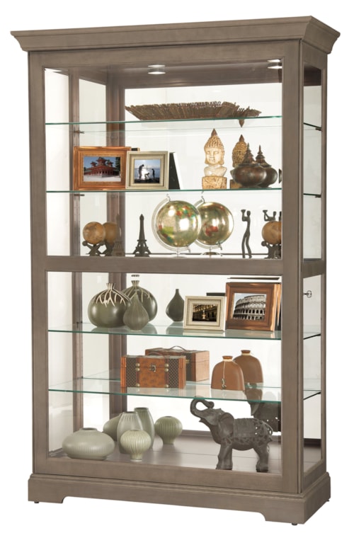 Kane V Transitional Curio Cabinet with Glass Shelves